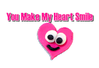 You Make My Heart Smile Pink Hearts Sticker - You Make My Heart Smile Pink Hearts Heart Face Stickers