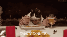 Fancy Cat Dinner GIF - Fancy Dinner Fancy Dinner GIFs