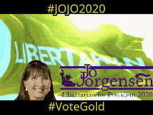 Jo Jorgensen Vote Gold GIF - Jo Jorgensen Vote Gold Jo Jo2020 GIFs