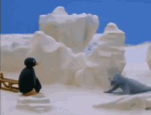 Pingu Robby The Seal GIF - Pingu Robby The Seal Hugs GIFs
