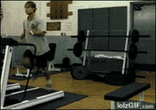 Treadmill Fail! GIF - Working Out Work Out Fitness GIFs
