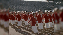 tokyo marching women ladies in red olympics tokyo marching women ladies in red olympics