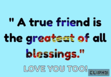 friendship greatest blessing cliphy