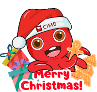 Cimb Octo Merry Christmas Sticker - Cimb Octo Merry Christmas Xmas Stickers