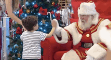 Feliz Natal / Dia De Natal / Noite De Natal / Papail Noel GIF - Merry Christmas Santa Claus High Five GIFs