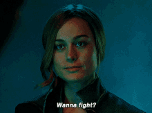 Captain Marvel Wanna Fight GIF - Captain Marvel Wanna Fight You Want To Fight GIFs