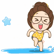 water splash happy dance animated cartoon