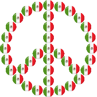 Mexico Flag Peace Sign Joypixels Sticker - Mexico Flag Peace Sign Peace Sign Joypixels Stickers