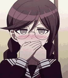 toko fukawa danganronpa anime blushing laughing