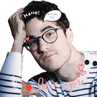 Darren Criss Hello Sticker - Darren Criss Hello Love You Stickers