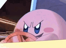 kirby driving evil face funny
