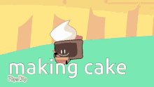 cake baking smile cute making cake