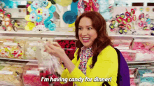 I'M Having Candy For Dinner! GIF - Kimmy Schmidt Hungry Food GIFs