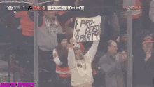 sign guy sign man proceed to party philadelphia flyers flyers