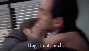 The Office Hug It Out Bitch GIF - The Office Hug It Out Bitch Dwight GIFs