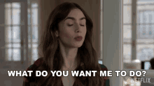 What Do You Want Me To Do Emily Cooper GIF - What Do You Want Me To Do Emily Cooper Lily Collins GIFs