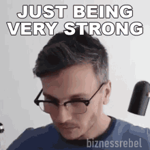 Just Being Very Strong Michal Koziol GIF - Just Being Very Strong Michal Koziol Biznessrebel GIFs