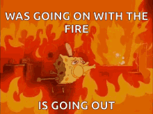 spongebob squarepants fire panic blow