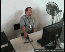 Sleeping At Work Fail GIF - Sleeping At Work Fail Fall GIFs