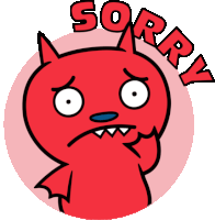 Lucky Bat Feeling Sorry, Says Sorry Sticker - Ugly Dolls Sorry Lucky Bat Stickers