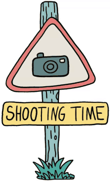 shooting time signage camera warning