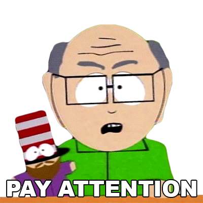 Pay Attention Herbert Garrison Sticker - Pay Attention Herbert Garrison South Park Stickers