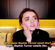 Maisie Williams And Sophie Turner Mophie GIF - Maisie Williams And Sophie Turner Mophie Smells Like GIFs