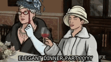 Elegant Dinner Party Lets Drink GIF - Elegant Dinner Party Lets Drink Archer GIFs