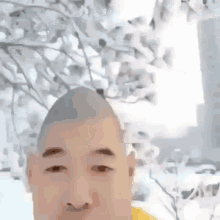 chinese man singing singing in the snow snow selfie