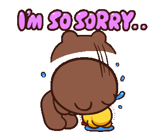 Sorry Apologies Sticker - Sorry Apologies Sad Brown Stickers