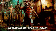 guardians of the galaxy rocket rage grass beat up