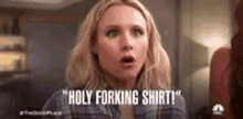 Kristen Bell Holyforkingshirt GIF - Kristen Bell Holyforkingshirt Holypoop GIFs
