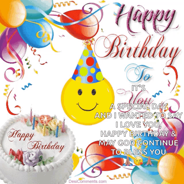 Happy Birthday Cake GIF - Happy Birthday Cake Balloons - Discover ...