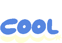 Cool Yellow Squiggly Line Underneath Cool In Blue Bubble Letters Sticker - Cool Yellow Squiggly Line Underneath Cool In Blue Bubble Letters Awesome Stickers