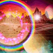 vaporwave rainbow space