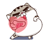Ami Fat Cat Heart Sticker - Ami Fat Cat Heart Love Stickers