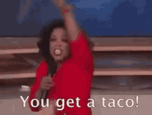 Oprah Winfrey Taco GIF - Oprah Winfrey Taco You Get One GIFs