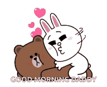 brown cony cuddle kiss cute
