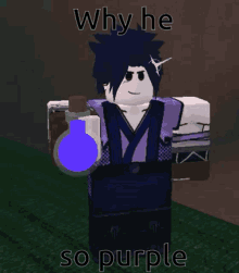 roblox character why he so purple gaming video game