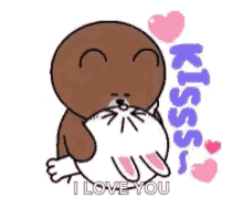 Love You Kiss GIF - Love You Kiss Cony And Brown GIFs