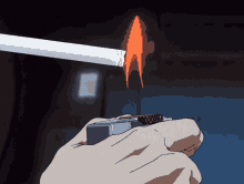 cigarette smoke anime lighter fire