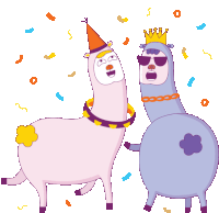Two Llamas Partying Sticker - Drama Llama Party Happy Stickers