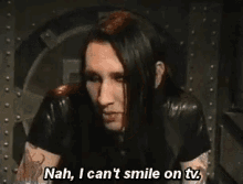 Marilyn Manson Cant Smile GIF - Marilyn Manson Cant Smile GIFs