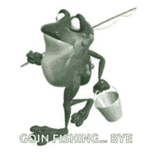 Frog Going Fishing GIF - Frog Going Fishing Going To Fish GIFs