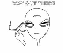 smoking alien blinking
