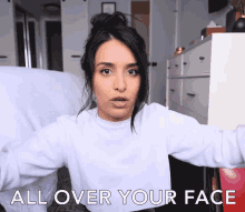 All Over You Face Amazed GIF - All Over You Face Amazed Too Obvious GIFs