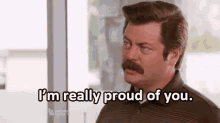 Proud Of You Son GIF - Parks And Rec Parks And Recreation Ron Swanson GIFs