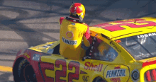 Getting Out Of The Car Joey Logano GIF - Getting Out Of The Car Joey Logano Nascar GIFs