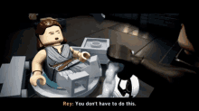 Lego Star Wars Rey GIF - Lego Star Wars Rey You Dont Have To Do This GIFs