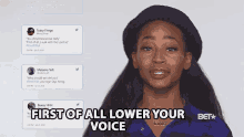 First Of All Lower Your Voice GIF - First Of All Lower Your Voice Twitter GIFs